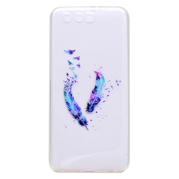 Ultra-thin Patterned Soft TPU Mobile Phone Case for Huawei Honor 9 - Feather-1