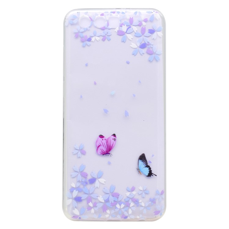 For Huawei Honor 9 Patterned Ultra-thin Soft TPU Mobile Phone Case - Two Butterflies-1