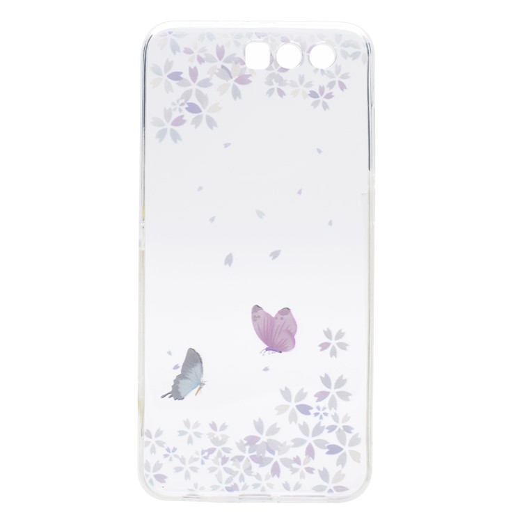 For Huawei Honor 9 Patterned Ultra-thin Soft TPU Mobile Phone Case - Two Butterflies-2