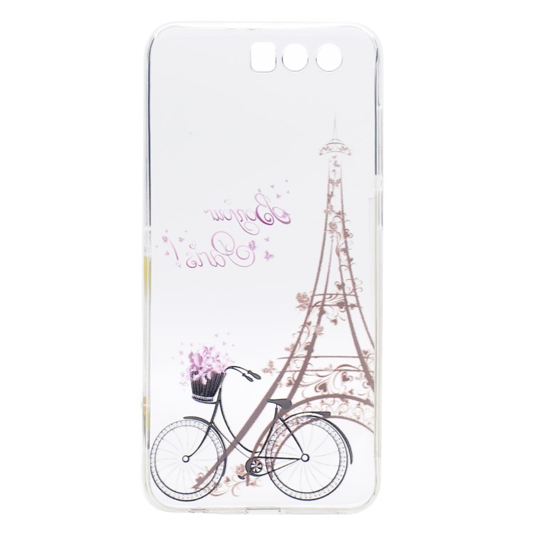 For Huawei Honor 9 Ultra-thin Patterned Soft TPU Mobile Phone Case - Tower and Bicycle-2