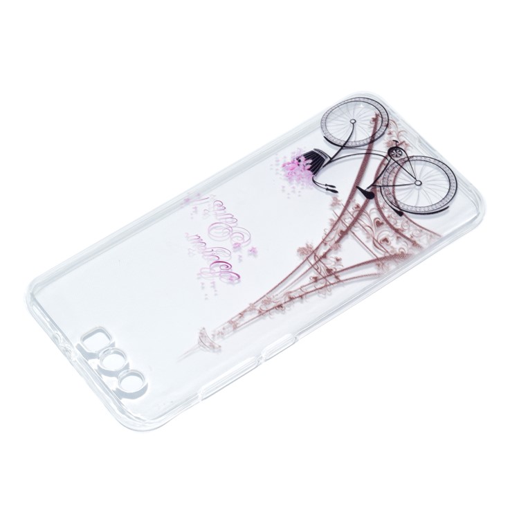 For Huawei Honor 9 Ultra-thin Patterned Soft TPU Mobile Phone Case - Tower and Bicycle-4