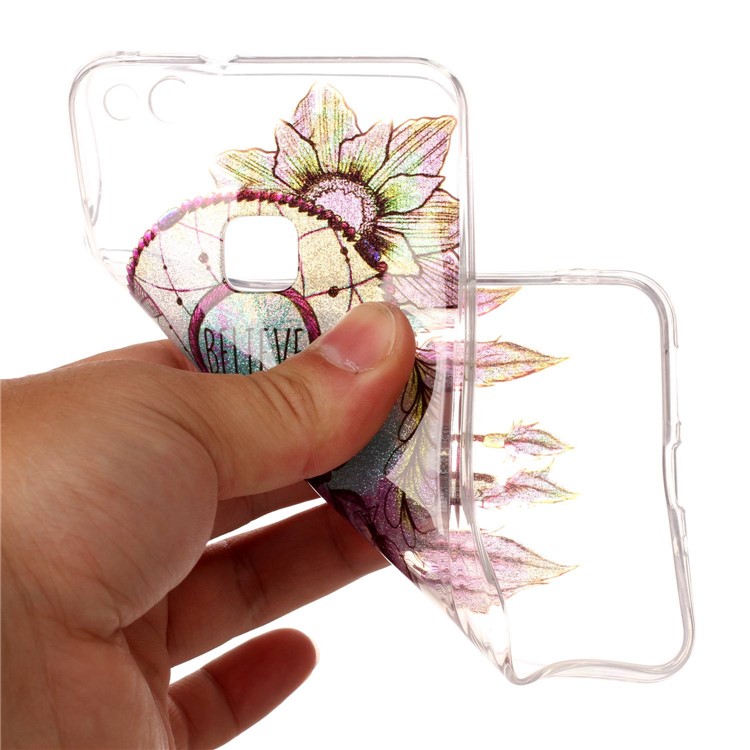Clear IMD Patterned Glitter Powder TPU Cellphone Casing for Huawei P10 Lite - Dream Catcher-6