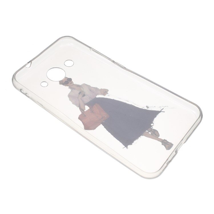 Clear IMD Pattern Printing TPU Mobile Case for Huawei Y5 (2017) / Y6 (2017) - Stylish Girl-3