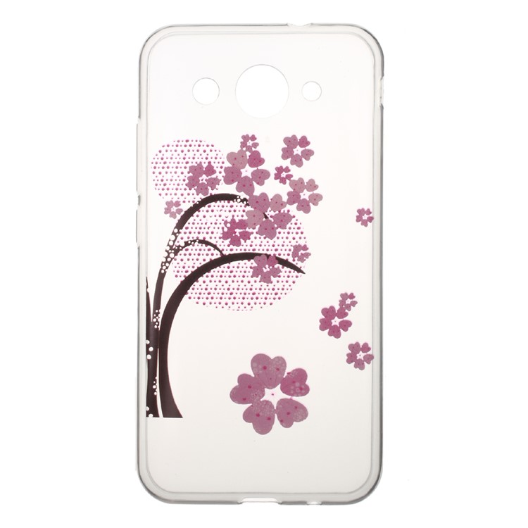 Clear IMD Pattern Printing TPU Mobile Cover for Huawei Y5 (2017) / Y6 (2017) - Peach Blossom-1