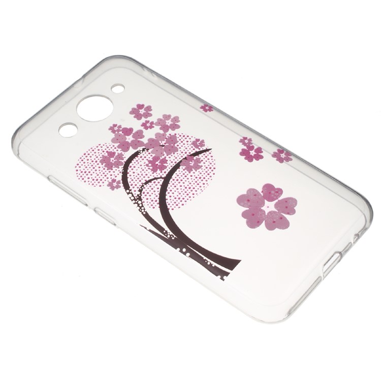 Clear IMD Pattern Printing TPU Mobile Cover for Huawei Y5 (2017) / Y6 (2017) - Peach Blossom-2