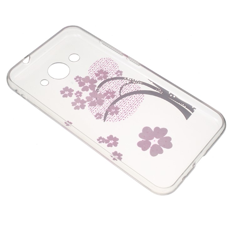 Clear IMD Pattern Printing TPU Mobile Cover for Huawei Y5 (2017) / Y6 (2017) - Peach Blossom-3