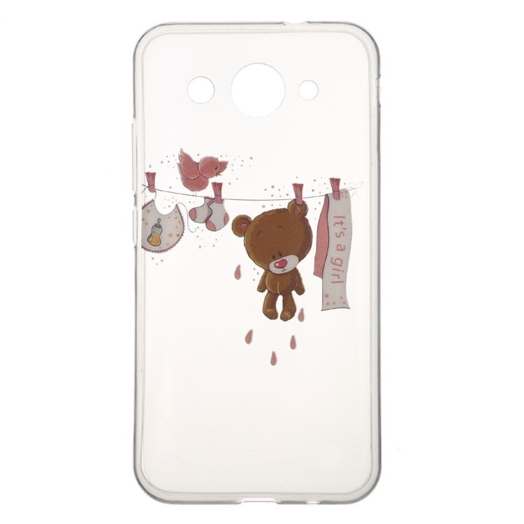 Clear IMD Pattern Printing TPU Mobile Case Shell for Huawei Y5 (2017) / Y6 (2017) - Toy Bear-1