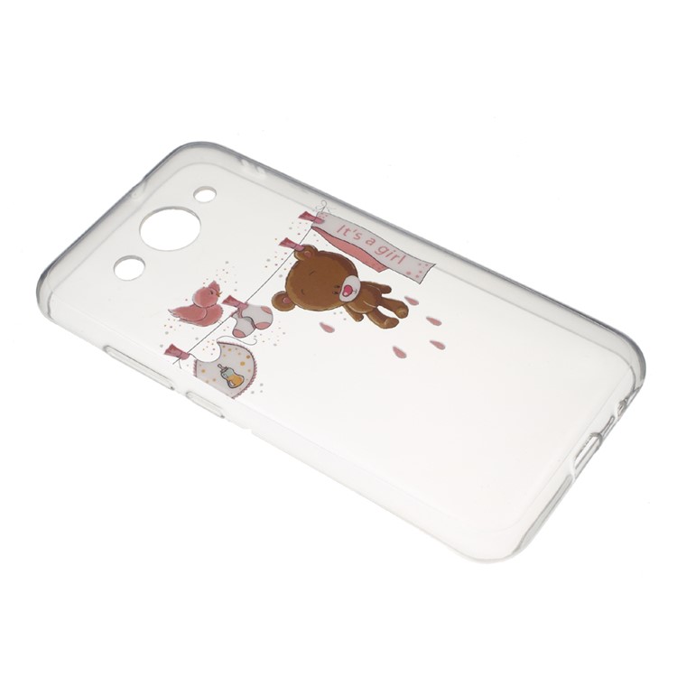 Clear IMD Pattern Printing TPU Mobile Case Shell for Huawei Y5 (2017) / Y6 (2017) - Toy Bear-2