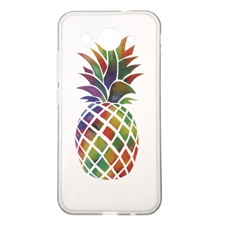 IMD Patterned TPU Cell Phone Back Case for Huawei Y5 (2017) / Y6 (2017) - Colorful Pineapple-1