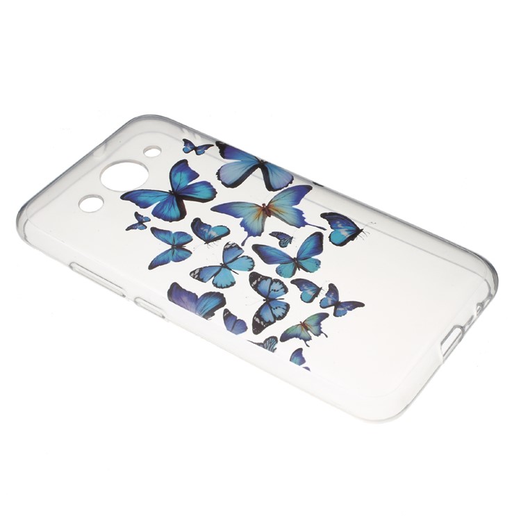 Pattern Printing Clear IMD TPU Mobile Case for Huawei Y5 (2017) / Y6 (2017) - Blue Butterflies-2