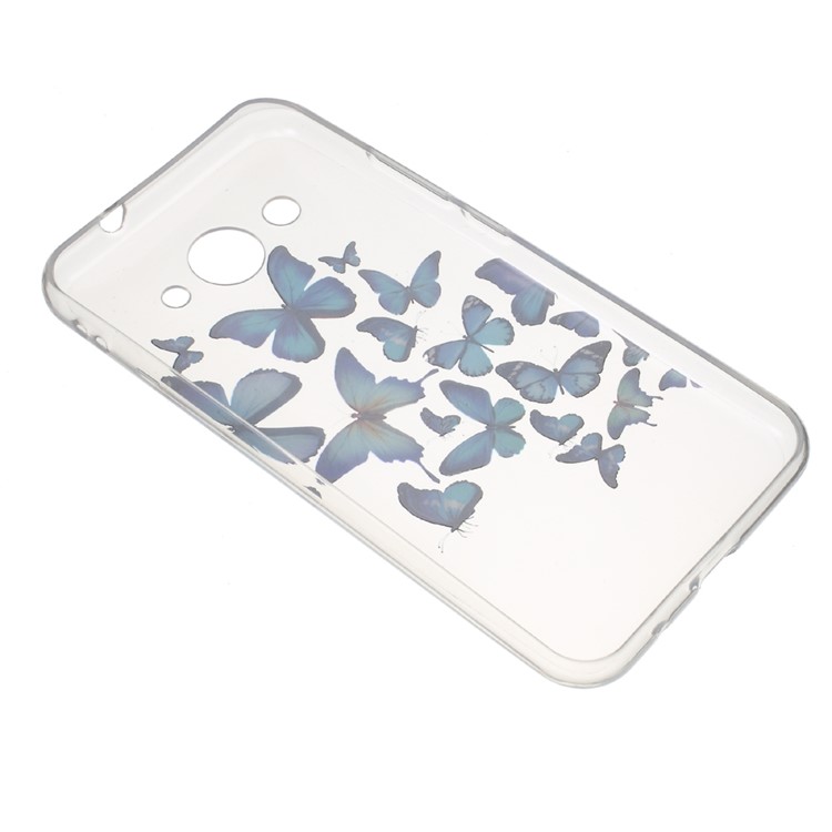 Pattern Printing Clear IMD TPU Mobile Case for Huawei Y5 (2017) / Y6 (2017) - Blue Butterflies-3