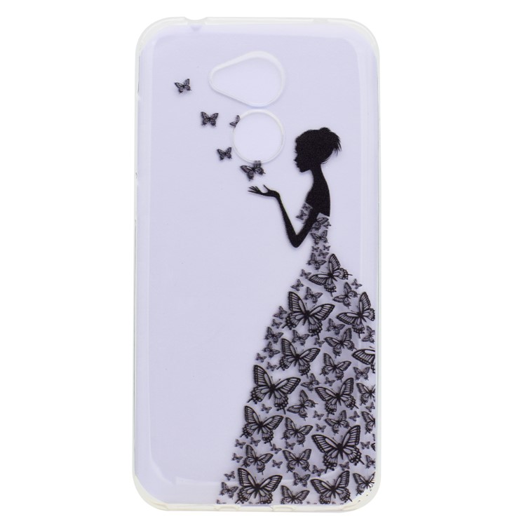 Pattern Printing Soft TPU Mobile Casing for Huawei Honor 6A / Honor 5C pro - Butterfly Lady-1