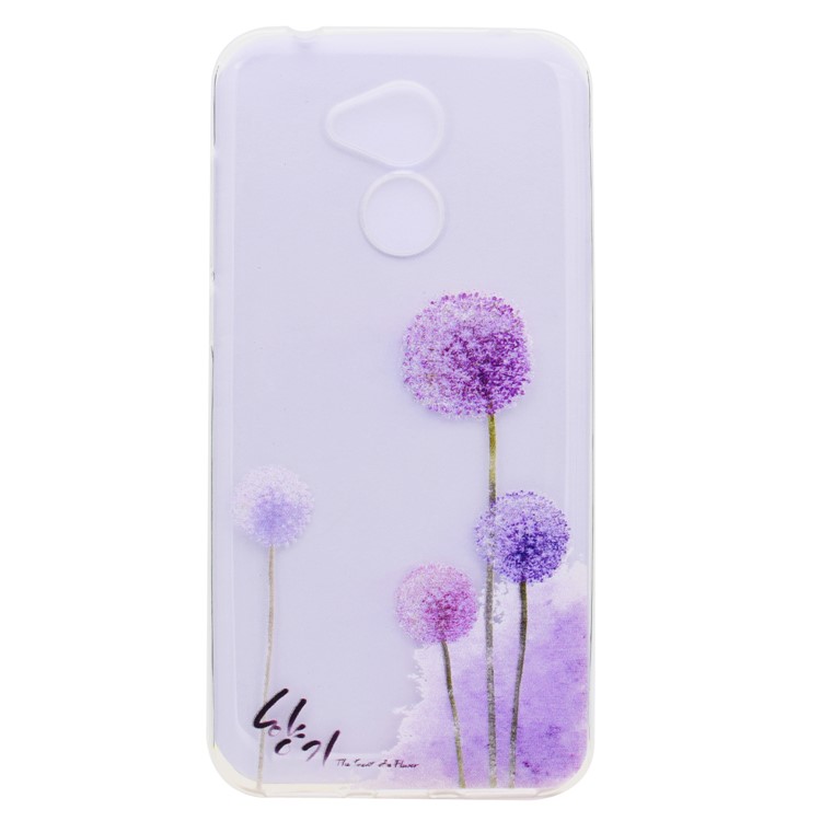 Pattern Printing Soft TPU Jelly Case for Huawei Honor 6A / Honor 5C pro - Purple Dandelions-1
