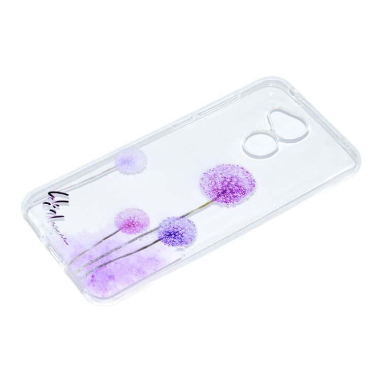 Pattern Printing Soft TPU Jelly Case for Huawei Honor 6A / Honor 5C pro - Purple Dandelions-3