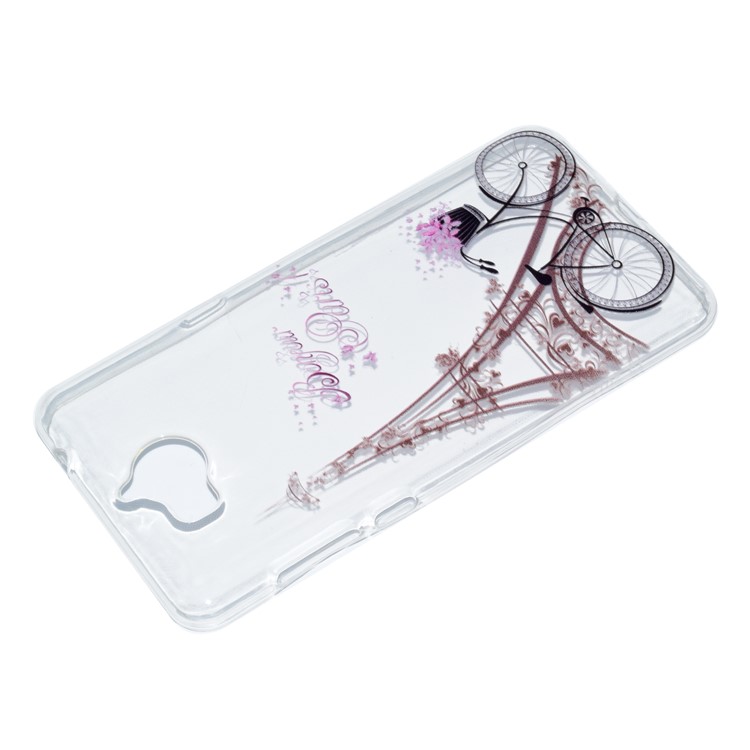 Pattern Printing TPU Cover for Huawei Y5 (2017) / Y6 (2017) - Eiffel Tower and Bicycle-4