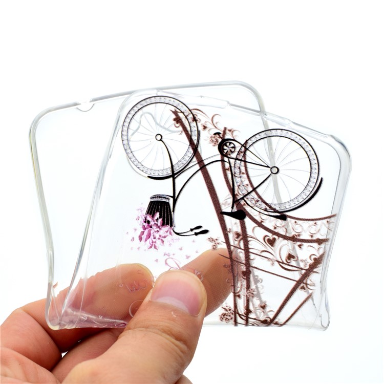 Pattern Printing TPU Cover for Huawei Y5 (2017) / Y6 (2017) - Eiffel Tower and Bicycle-5