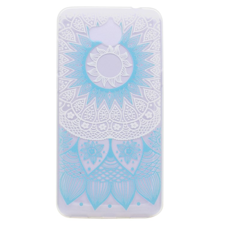 Pattern Printing TPU Back Case for Huawei Y5 (2017) / Y6 (2017) - Blue Flower-1