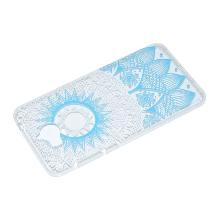 Pattern Printing TPU Back Case for Huawei Y5 (2017) / Y6 (2017) - Blue Flower-4