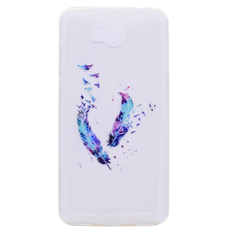 Pattern Printing TPU Cover Shell for Huawei Y5 (2017) / Y6 (2017) - Feathers Pattern-1