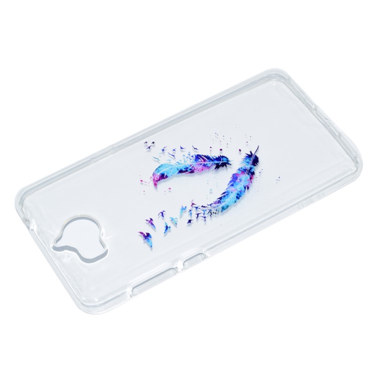 Pattern Printing TPU Cover Shell for Huawei Y5 (2017) / Y6 (2017) - Feathers Pattern-4