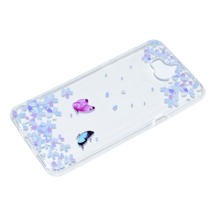 Pattern Printing TPU Cell Phone Case for Huawei Y5 (2017) / Y6 (2017) - Butterflies and Flowers-3