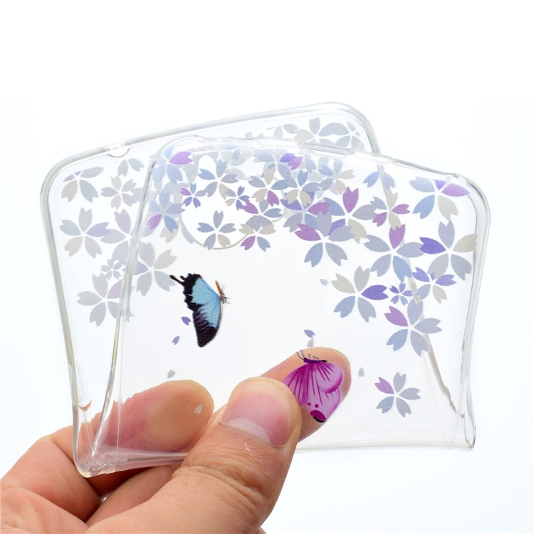Pattern Printing TPU Cell Phone Case for Huawei Y5 (2017) / Y6 (2017) - Butterflies and Flowers-5