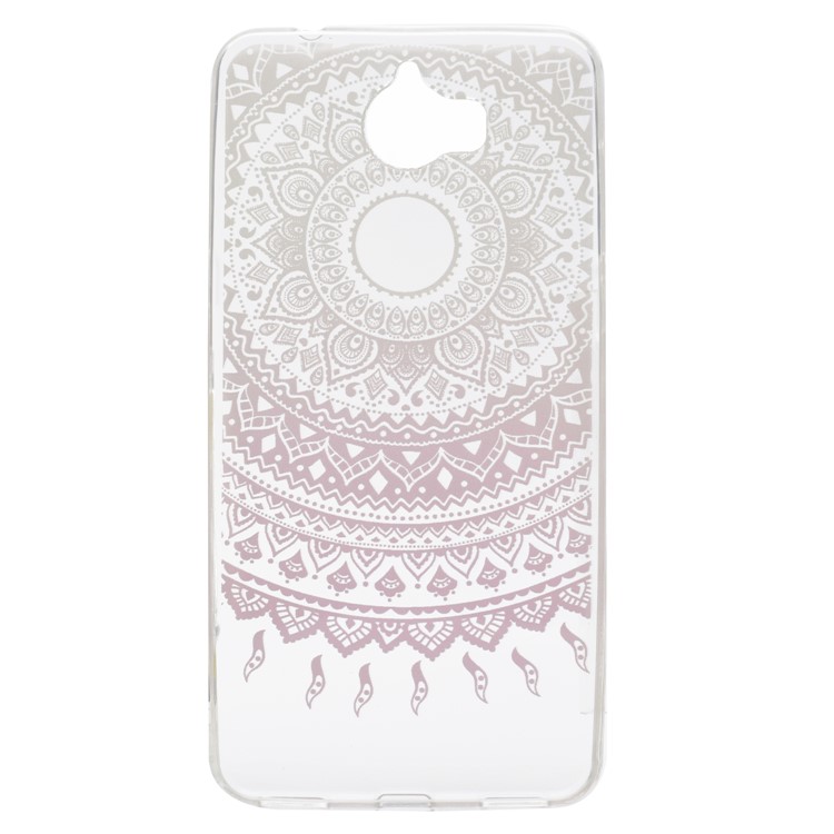 Pattern Printing TPU Shell Cover Case for Huawei Y5 (2017) / Y6 (2017) - Pink Flower-2