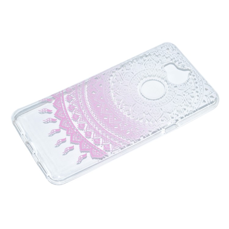Pattern Printing TPU Shell Cover Case for Huawei Y5 (2017) / Y6 (2017) - Pink Flower-3