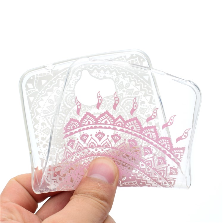Pattern Printing TPU Shell Cover Case for Huawei Y5 (2017) / Y6 (2017) - Pink Flower-5