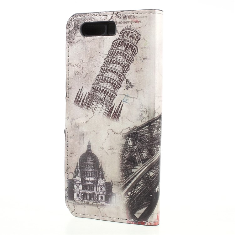 Printing Pattern Wallet Leather Stand Phone Cover for Huawei Honor 9 - Eiffel Tower-2