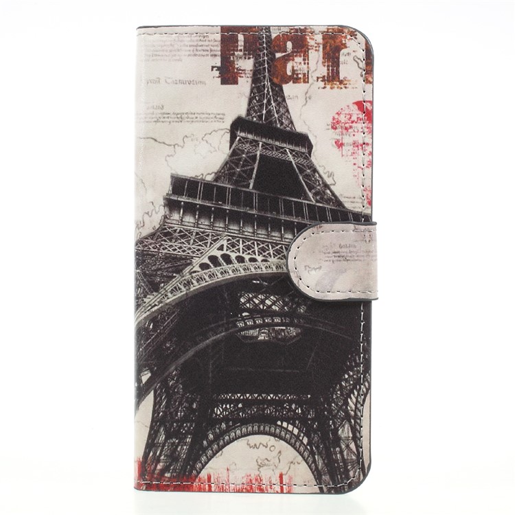 Printing Pattern Wallet Leather Stand Phone Cover for Huawei Honor 9 - Eiffel Tower-3