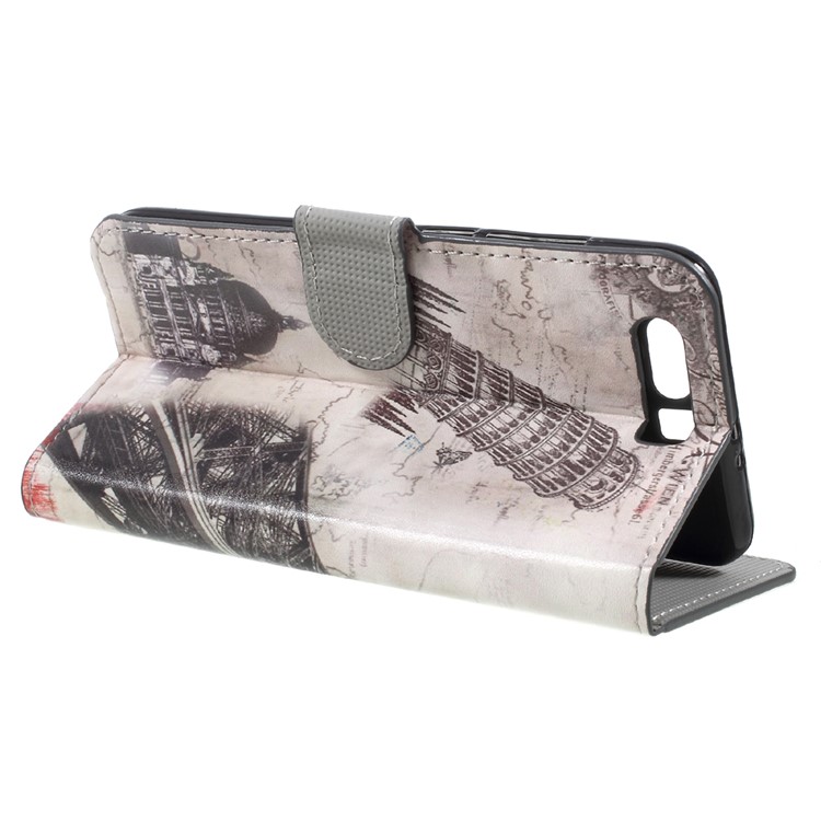 Printing Pattern Wallet Leather Stand Phone Cover for Huawei Honor 9 - Eiffel Tower-5