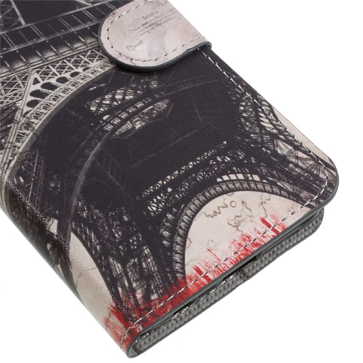 Printing Pattern Wallet Leather Stand Phone Cover for Huawei Honor 9 - Eiffel Tower-7