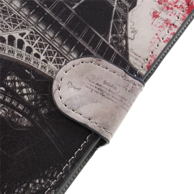 Printing Pattern Wallet Leather Stand Phone Cover for Huawei Honor 9 - Eiffel Tower-9