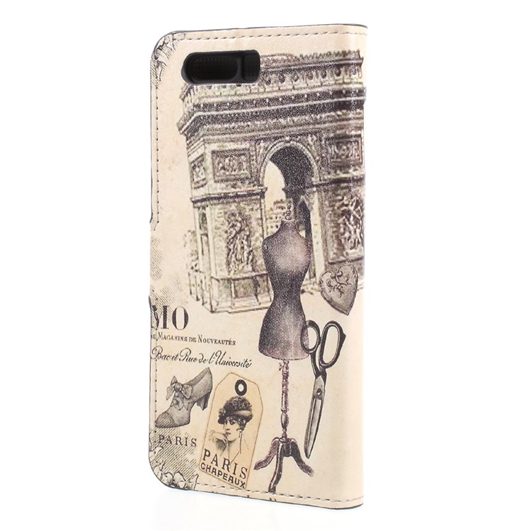 Printing Pattern PU Leather Card Holder Stand Mobile Case for Huawei Honor 9 - Voyage Paris-2