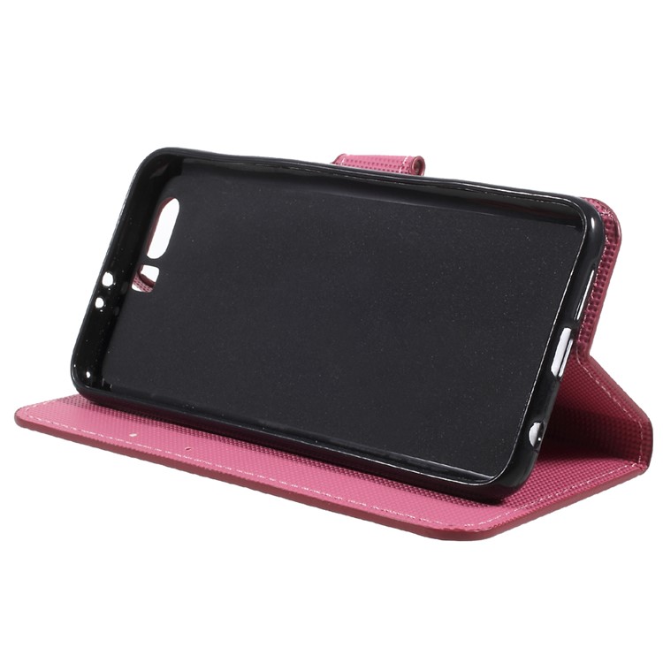 Printing Pattern Wallet Leather Protection Phone Casing with Stand for Huawei Honor 9 - Peach Blossom-4