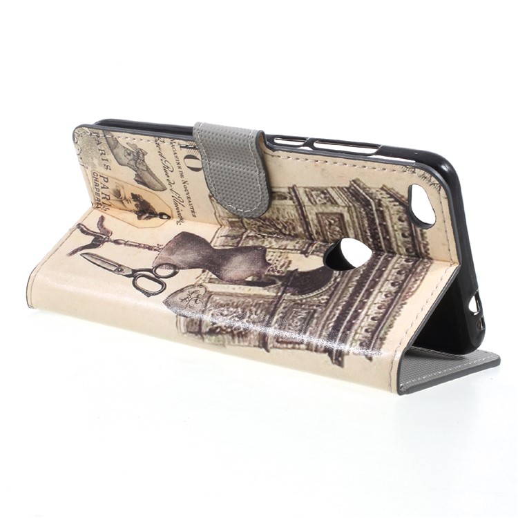 PU Leather Pattern Printing Wallet Stand Phone Casing for Huawei P8 Lite (2017) / Honor 8 Lite - Voyage Paris-5
