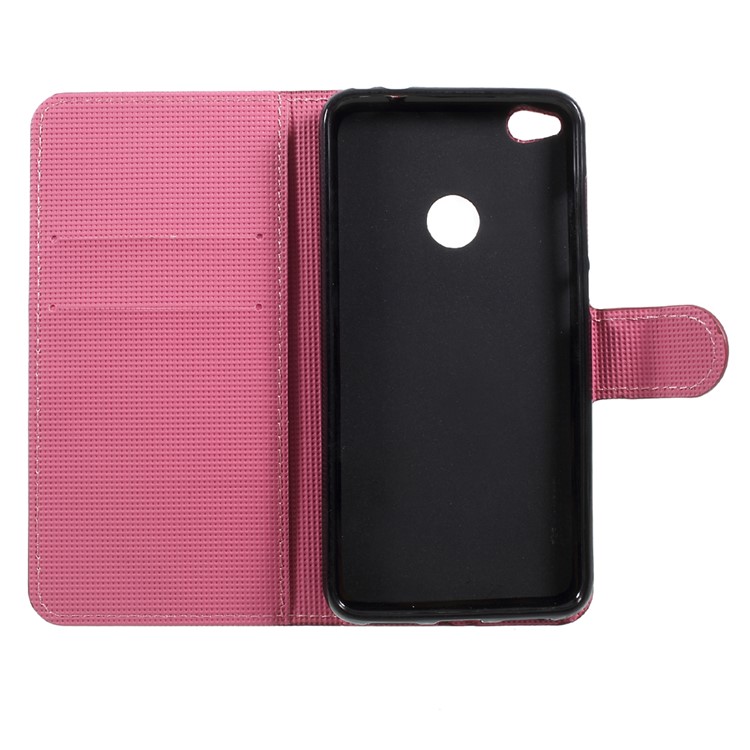 Pattern Printing Leather Card Holder Stand Phone Case for Huawei P8 Lite (2017) / Honor 8 Lite - Rose Butterflies-6