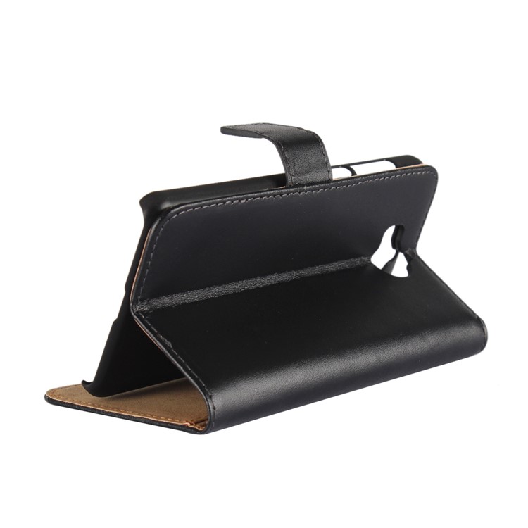 Split Leather Magnetic Wallet Flip Stand Phone Case for Huawei Y5 (2017) - Black-3