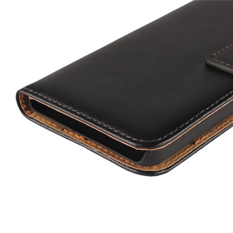 Split Leather Magnetic Wallet Flip Stand Phone Case for Huawei Y5 (2017) - Black-8
