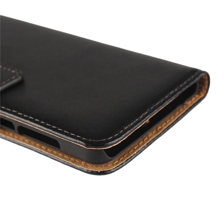 Split Leather Magnetic Wallet Flip Stand Phone Case for Huawei Y5 (2017) - Black-9
