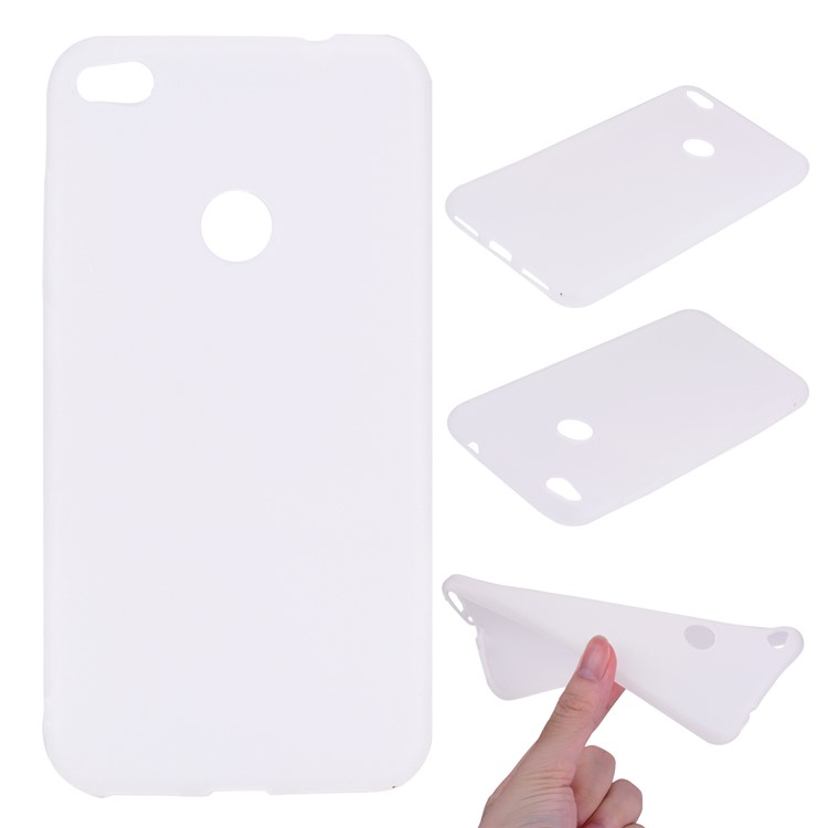 Matte Anti-fingerprint TPU Mobile Phone Case for Huawei P8 Lite (2017) / Honor 8 Lite - White-1