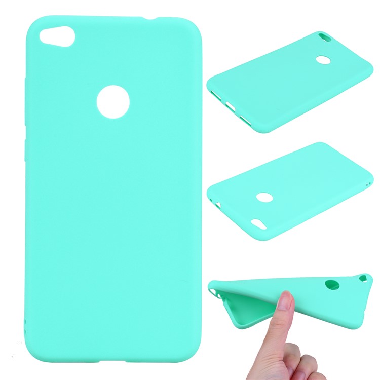 Matte Anti-fingerprint TPU Mobile Phone Casing Shell for Huawei P8 Lite (2017) / Honor 8 Lite - Cyan-1