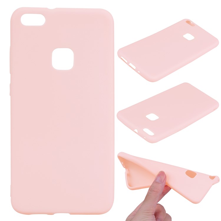 For Huawei P10 Lite Frosted Anti-fingerprint Soft TPU Phone Cover - Pink-1