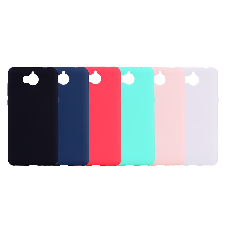 Matte Anti-scratch TPU Phone Casing for Huawei Y5 (2017) / Y6 (2017) - Red-9