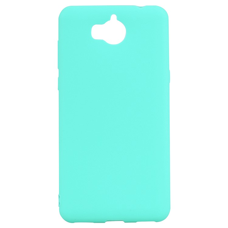 Matte Anti-scratch TPU Phone Casing Cover for Huawei Y5 (2017) / Y6 (2017) - Cyan-2