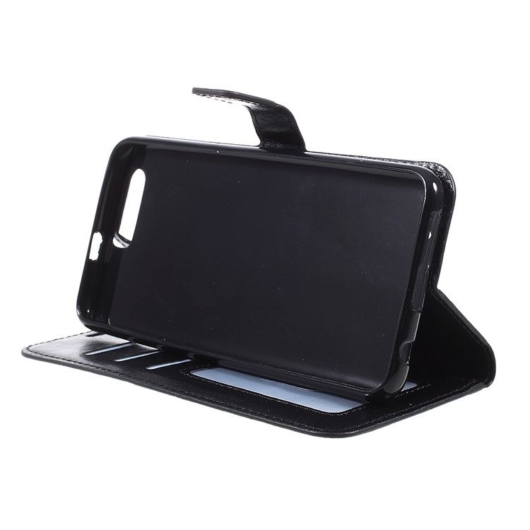 Crazy Horse Wallet Leather Phone Case Stand for Huawei Honor 9 - Black-4