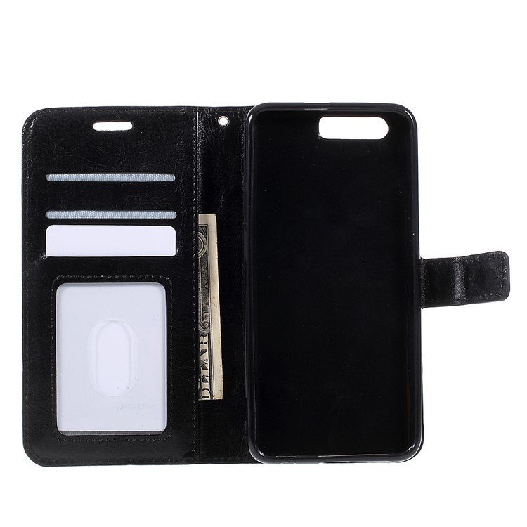 Crazy Horse Wallet Leather Phone Case Stand for Huawei Honor 9 - Black-6