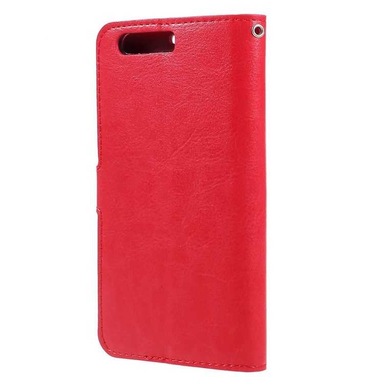 Crazy Horse Wallet Leather Flip Stand Mobile Phone Shell for Huawei Honor 9 - Red-3