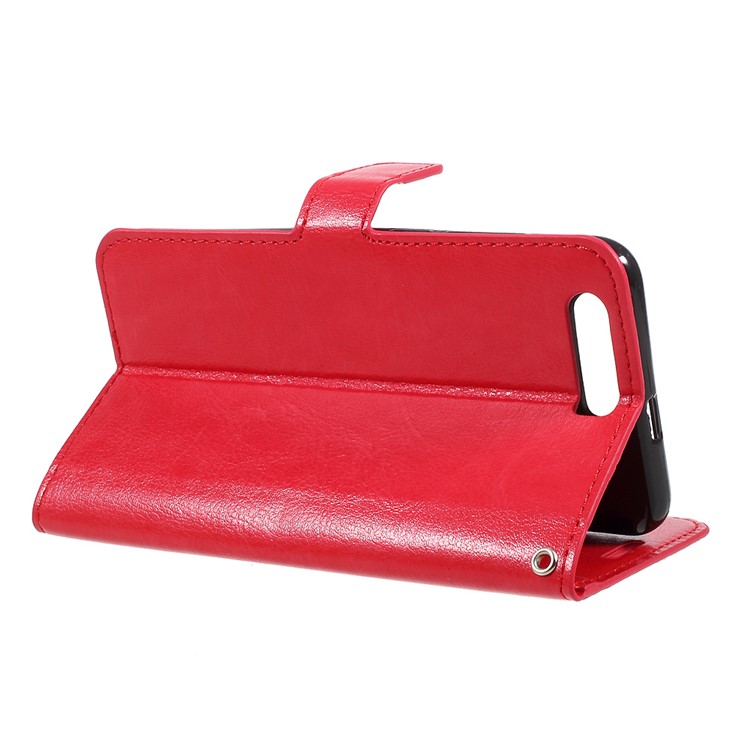 Crazy Horse Wallet Leather Flip Stand Mobile Phone Shell for Huawei Honor 9 - Red-5